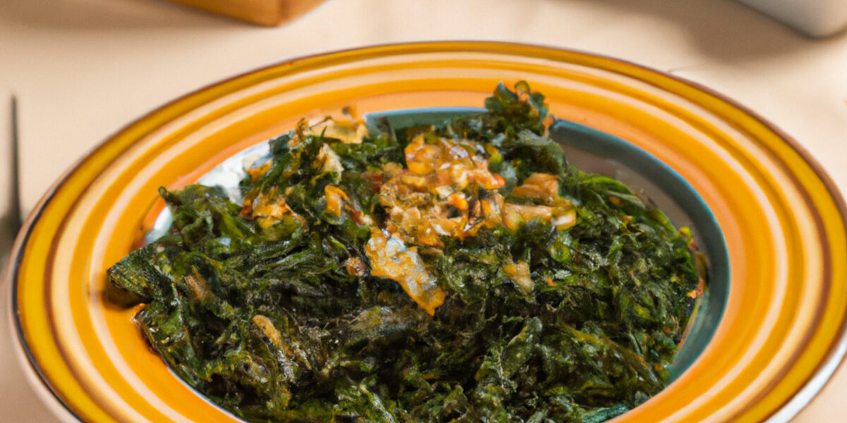 kale with caramelized onions and garlic