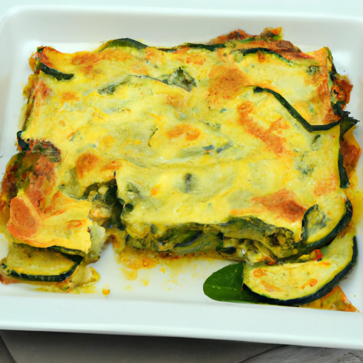 lasagna with spinach and zucchinis