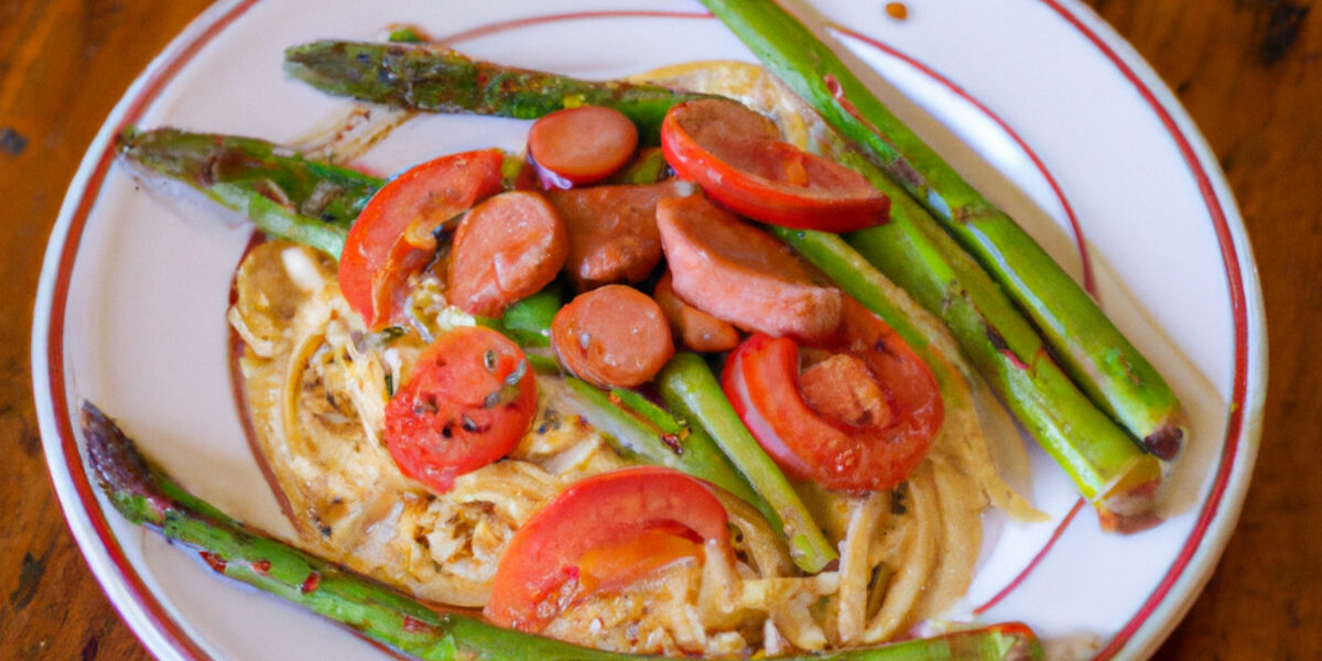 lemon and garlic pasta with beyond sausage