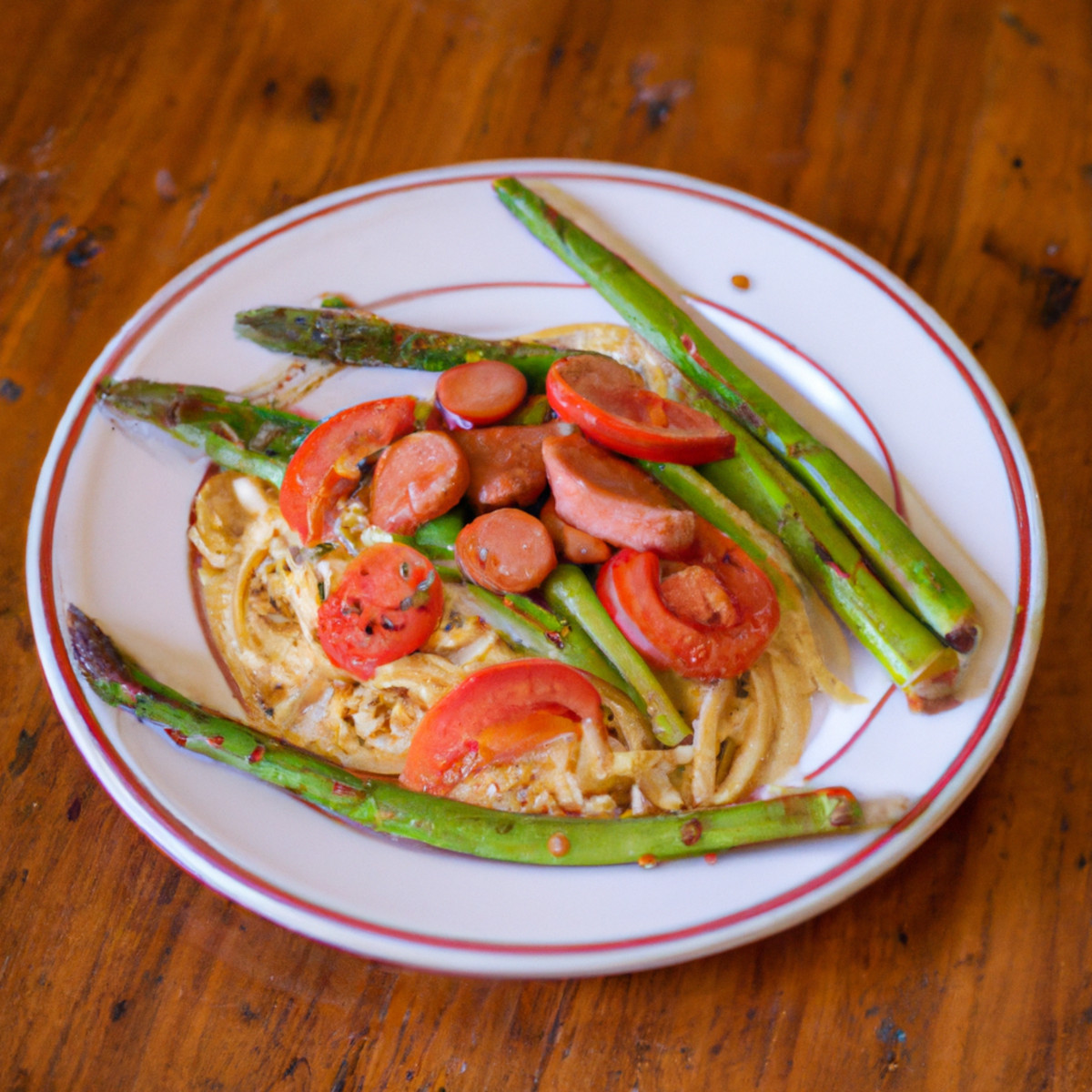 lemon and garlic pasta with beyond sausage