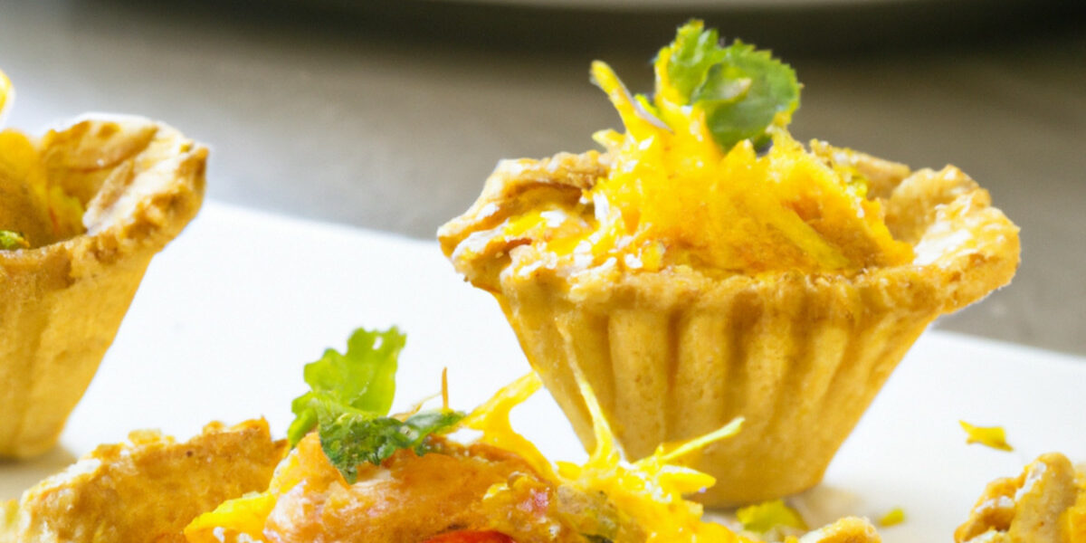 mango and chili stuffed croustade cups
