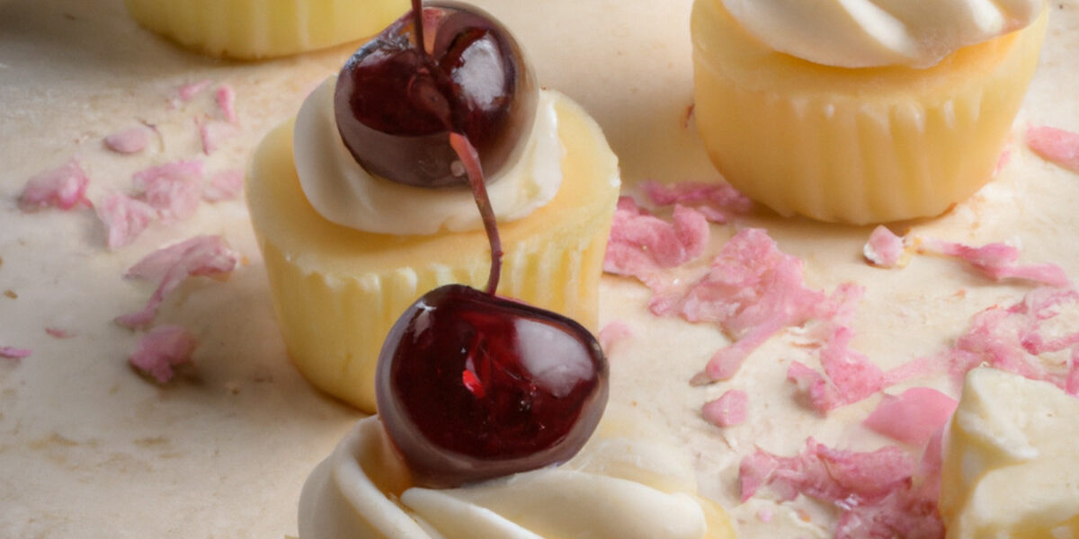 mini cherry cheesecakes with vanilla