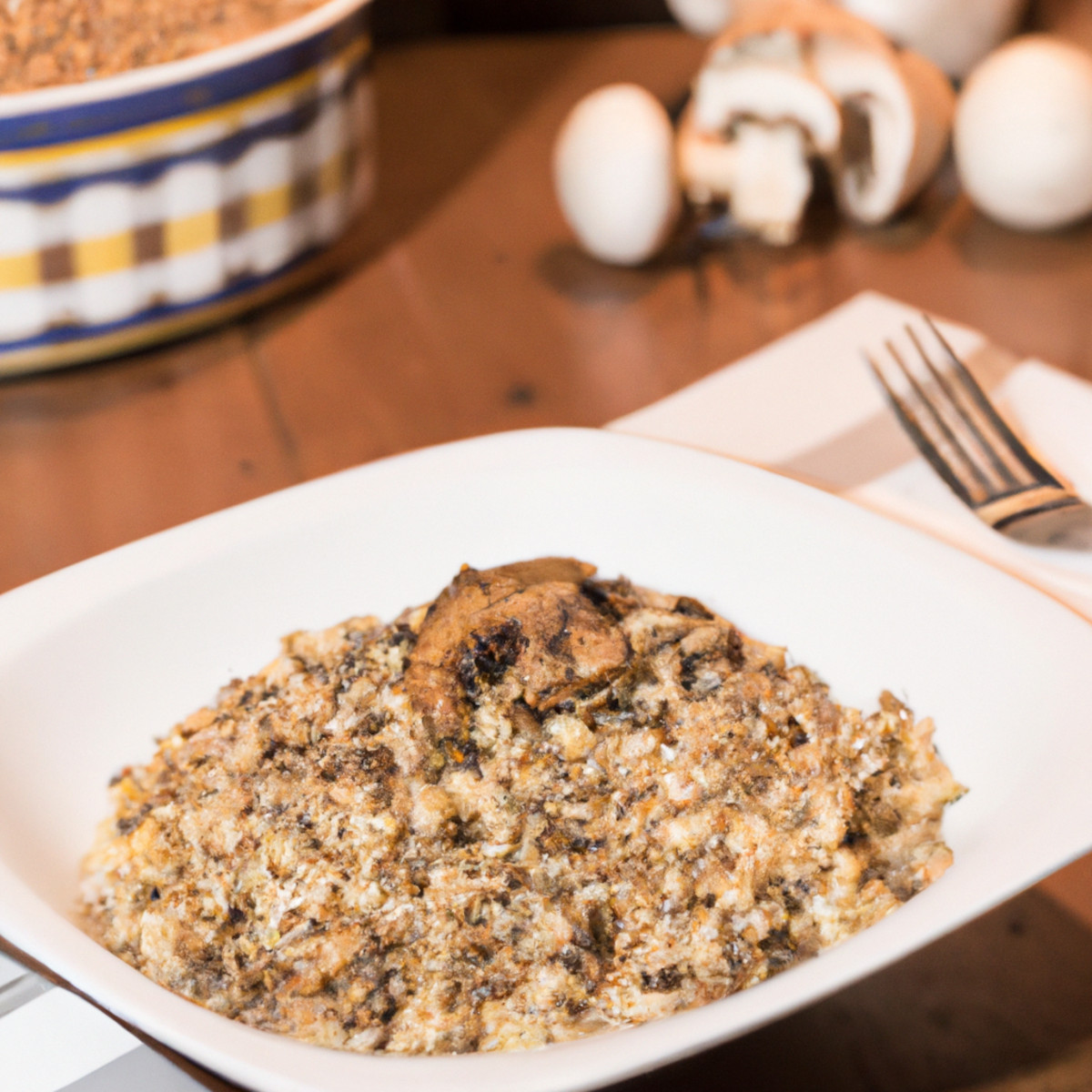 mixed grain and mushroom casserole