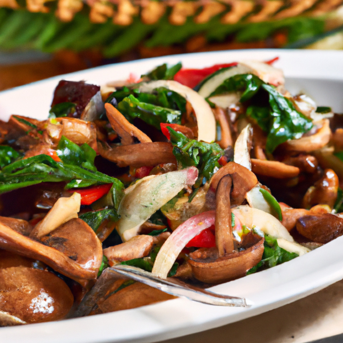 mushroom and spinach salad