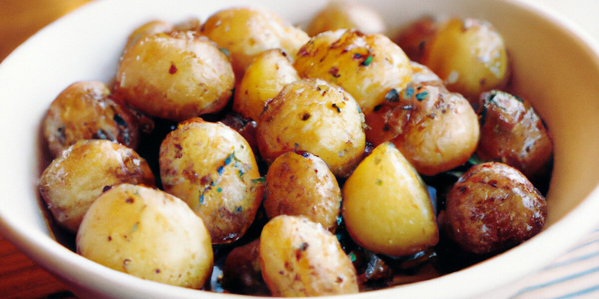 mustard- flavored roast potatoes