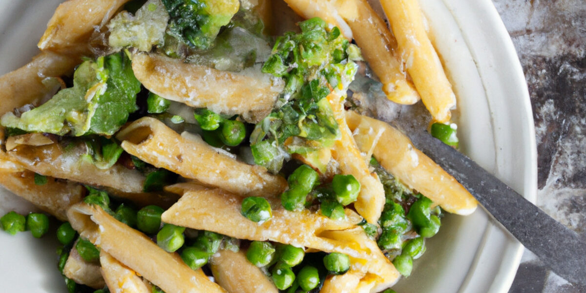 pasta with creamy green sauce