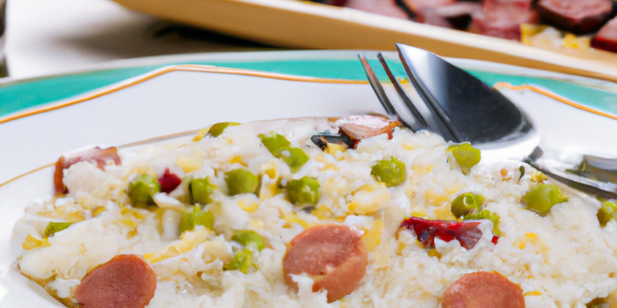 pepperoni and pea rice