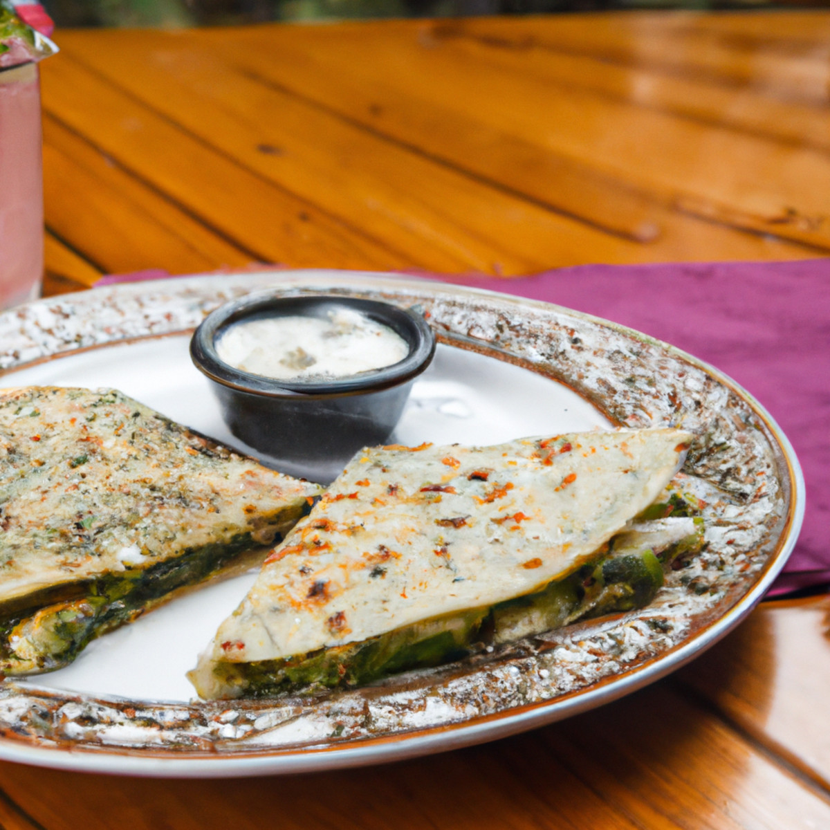 pesto and zucchini quesadillas