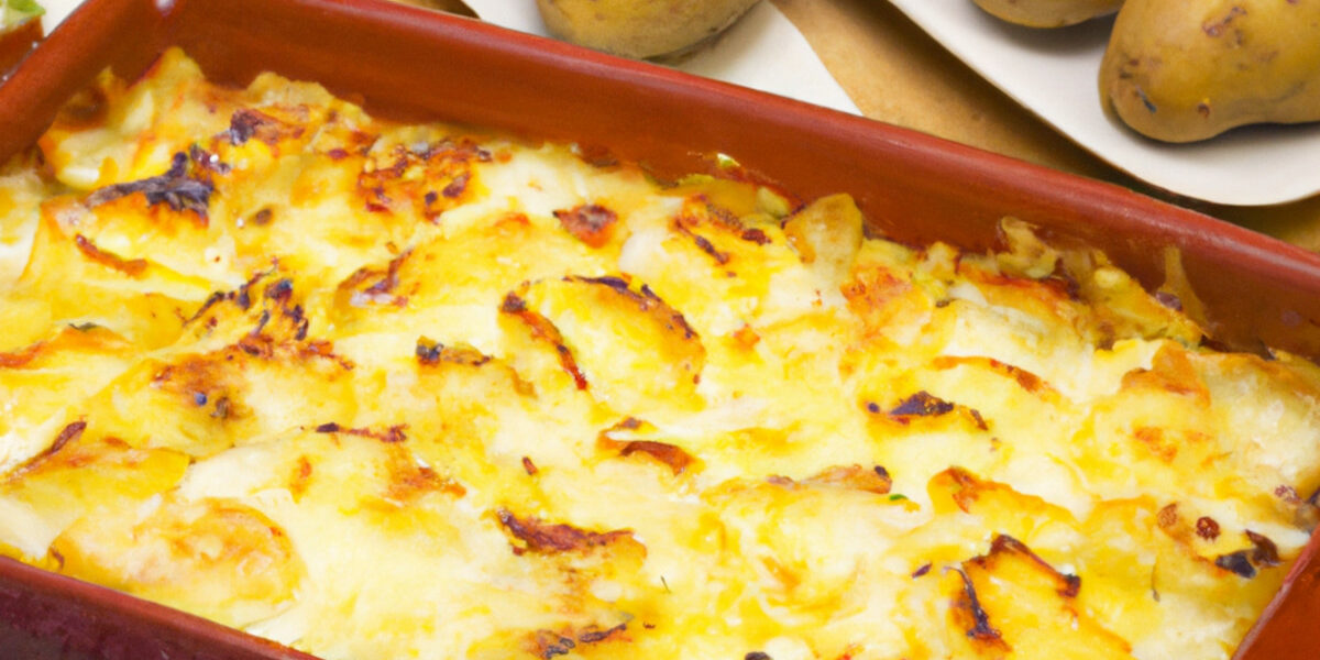 potatoes with onion sauce and cheese