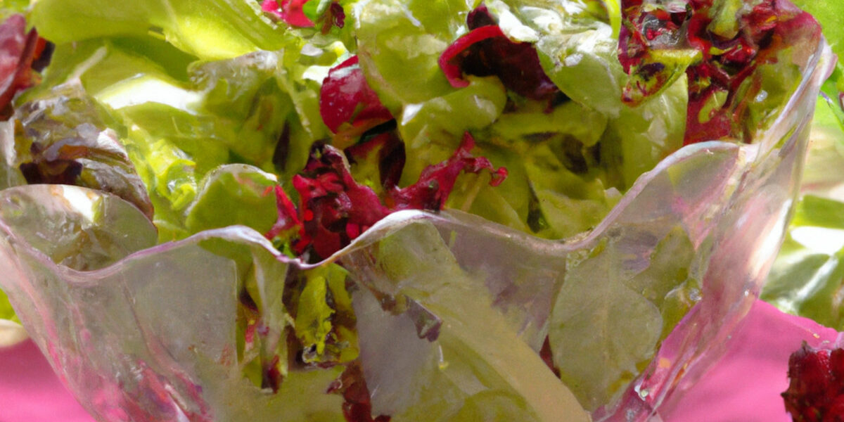 red lettuce and scallions salad