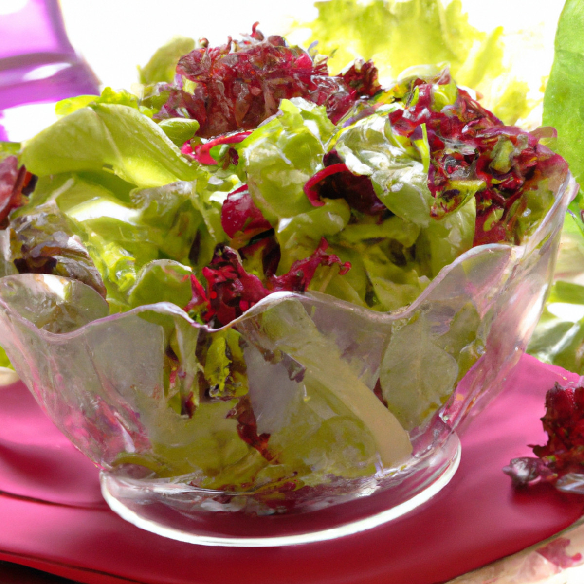 red lettuce and scallions salad