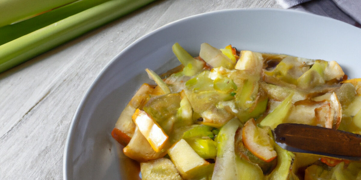 sauteed apples and leeks