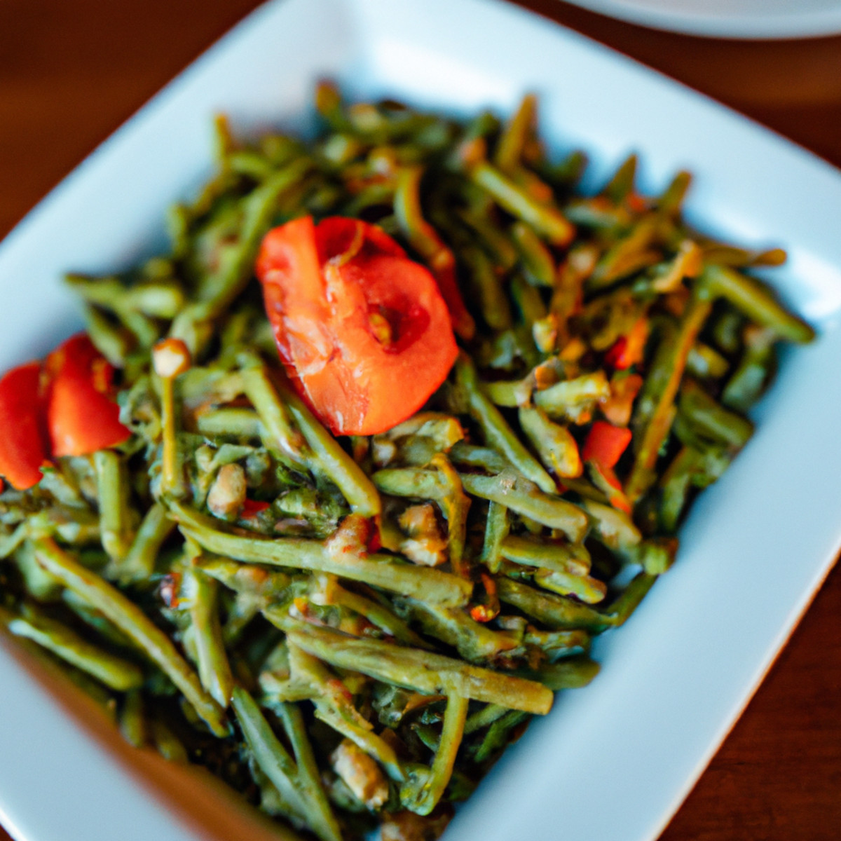 sauteed green beans with tomato and garlic