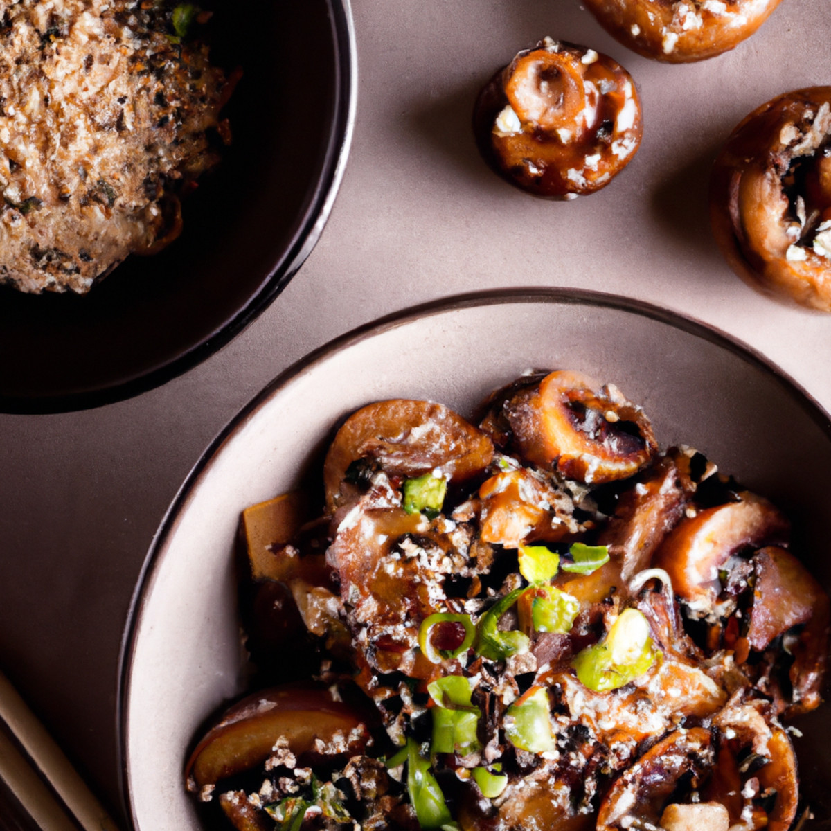 sauteed mushrooms with sesame and ginger