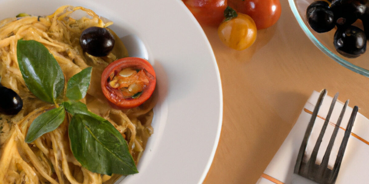 spaghetti with cherry tomato and olive sauce