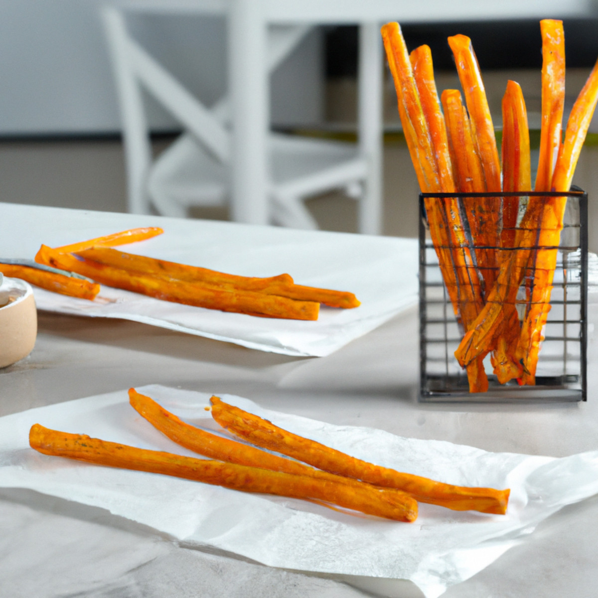 spicy baked sweet potato sticks