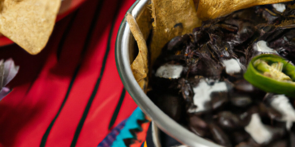 spicy black beans with tortilla chips