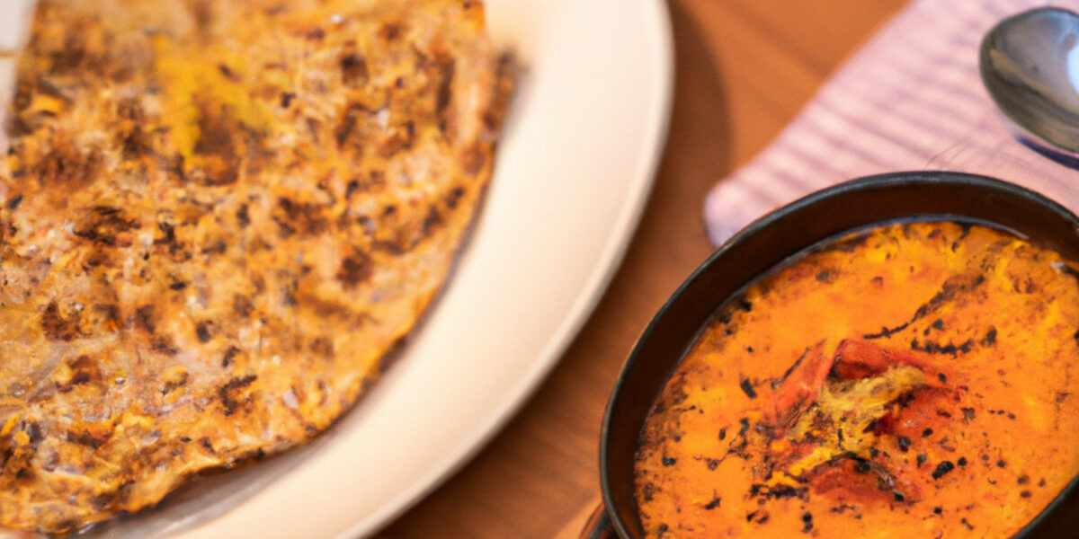 spicy red lentil soup with cheesy bread