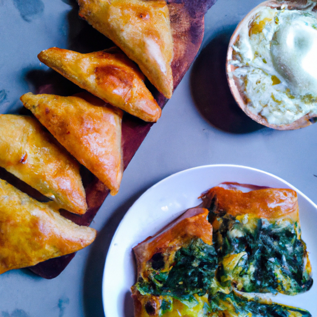 spinach and cheese samosa