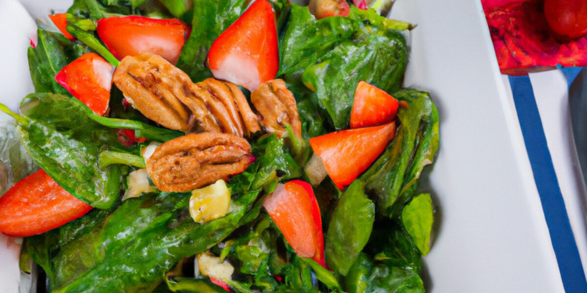 spinach with asparagus and strawberry salad