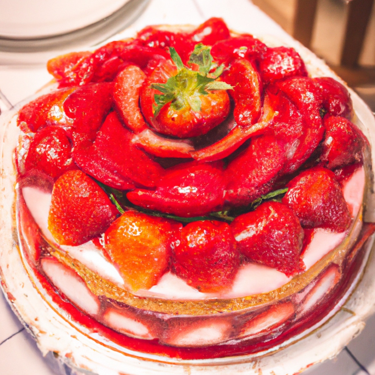 strawberry cream torte