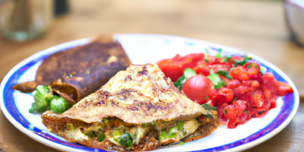 tasty runner bean tortilla and tomato salad