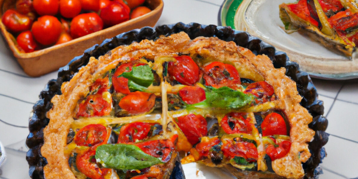 tomato and basil yogurt tart