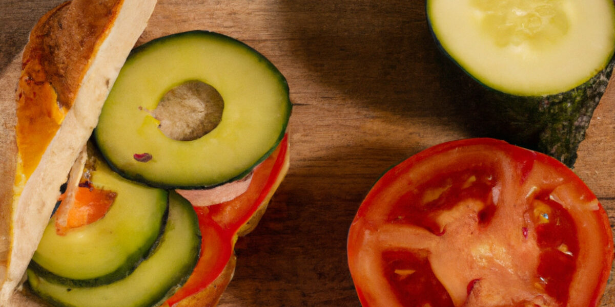 tomato and cucumber avocado sandwich