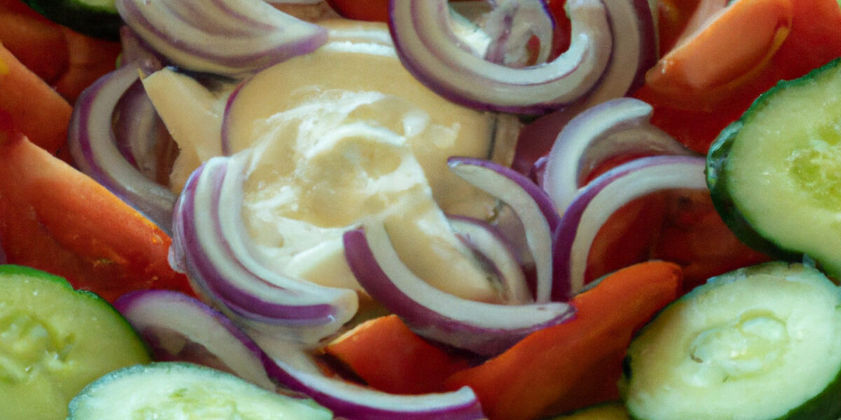 tomato and cucumber salad with creamy dressing