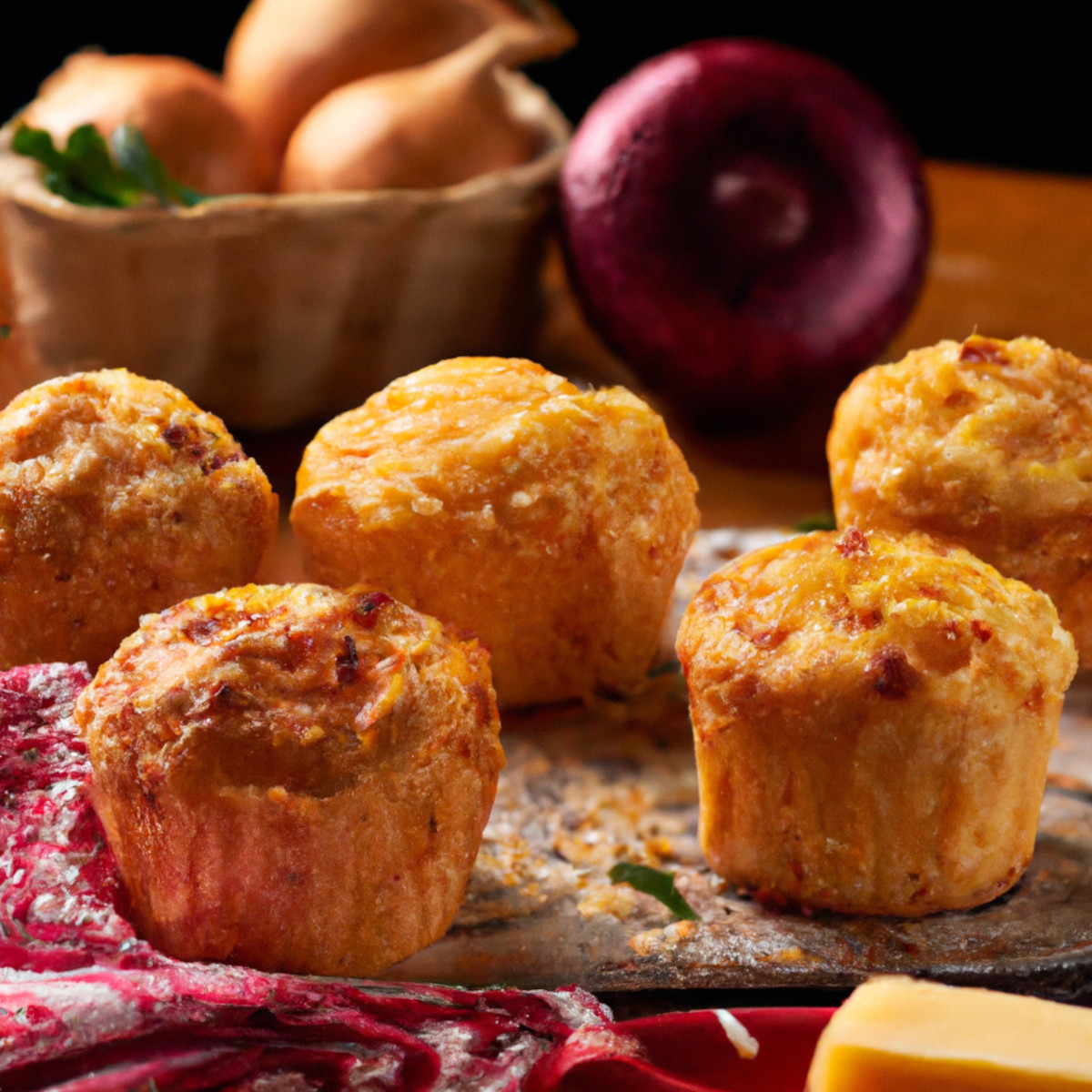 triple cheese and onions muffins