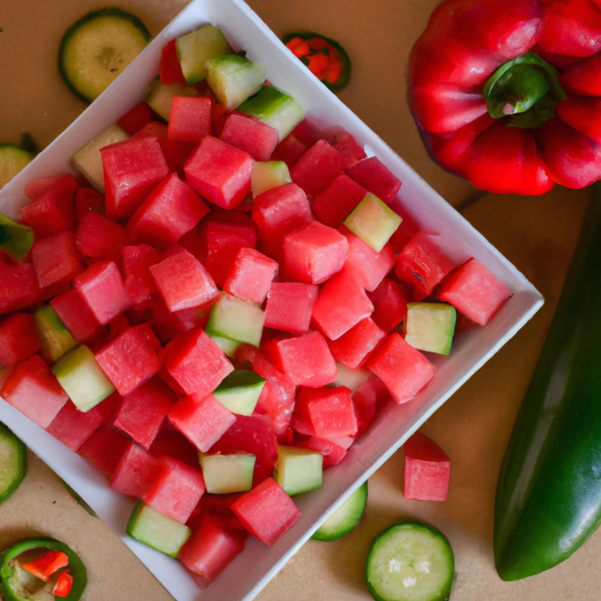 watermelon and cucumber salad