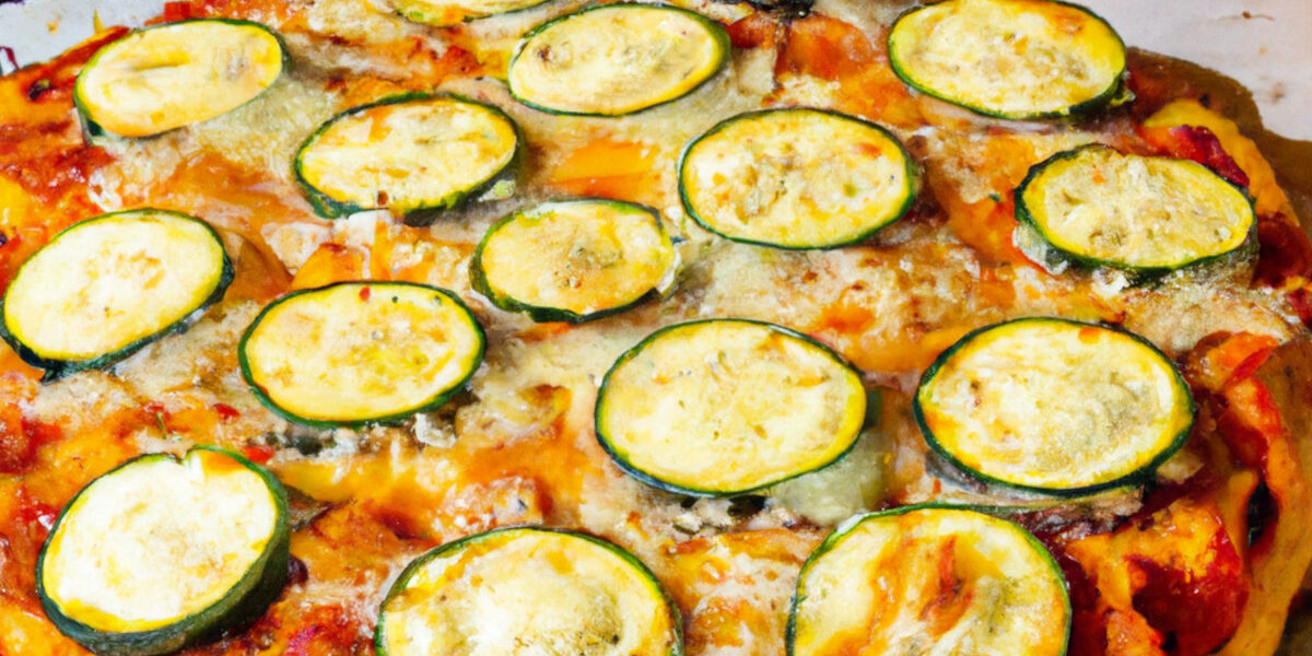 zucchini and tomato cheesy pizza
